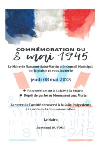 Lire la suite à propos de l’article Commémoration du 8 mai 1945