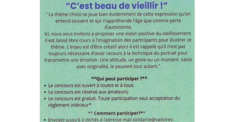 1er concours photo organisé par VALLOIRES Domicile