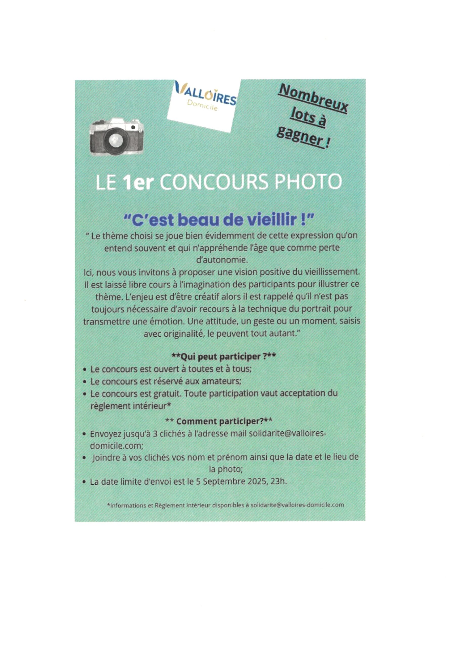 Lire la suite à propos de l’article 1er concours photo organisé par VALLOIRES Domicile