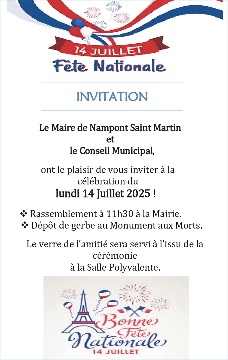 You are currently viewing Invitation lundi 14 juillet 2025