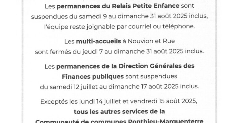 Information été – Communauté de Communes Ponthieu-Marquenterre