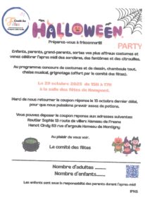 Lire la suite à propos de l’article Halloween Party – le 29 octobre